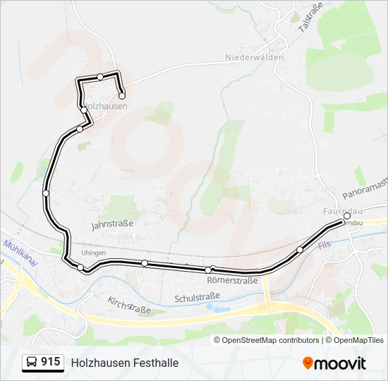 915 Bus Line Map