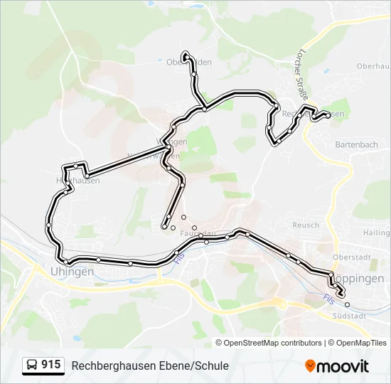 915 Bus Line Map