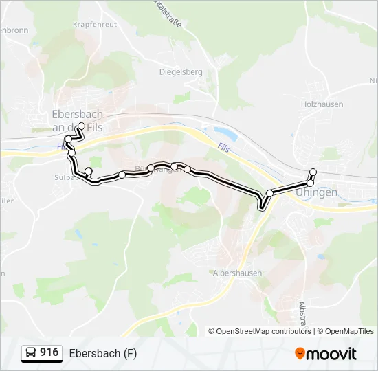 916 Bus Line Map