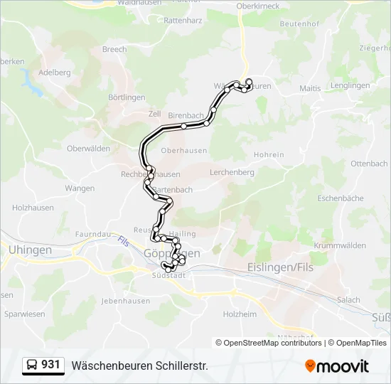 931 Bus Line Map