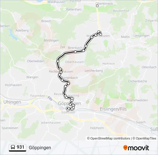 931 Bus Line Map