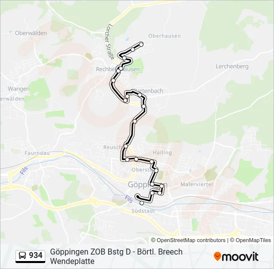 934 Bus Line Map