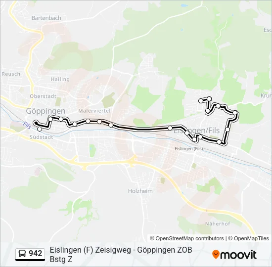 942 Bus Line Map