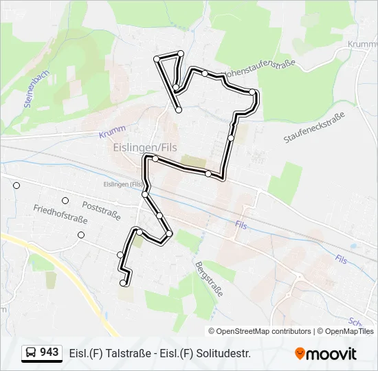 943 Bus Line Map