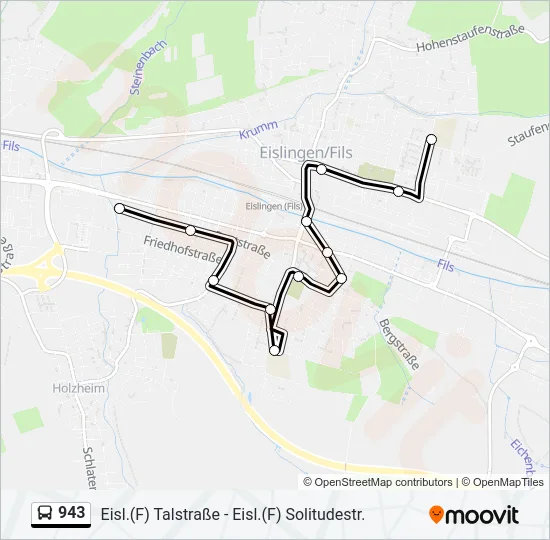943 Bus Line Map