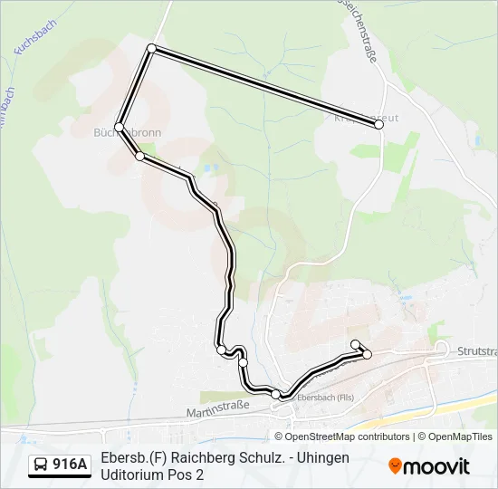 916A Bus Line Map