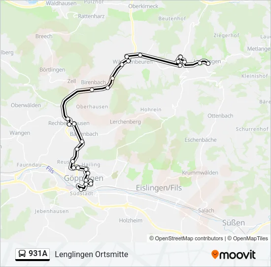 931A Bus Line Map