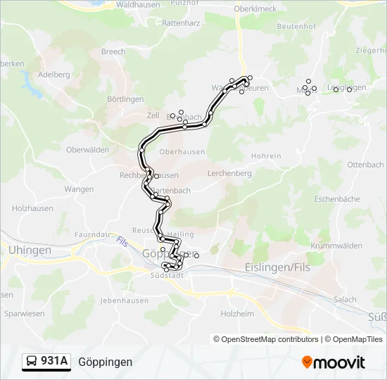 931A Bus Line Map
