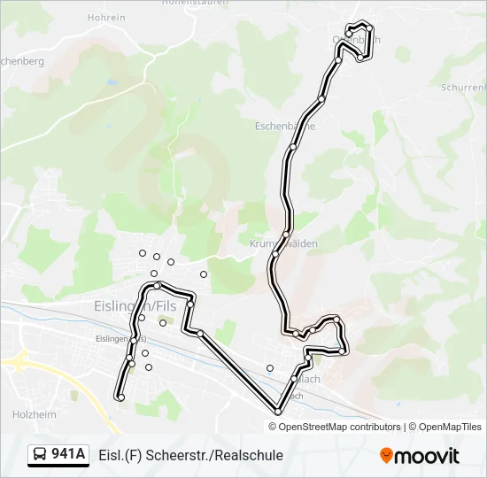 941A Bus Line Map