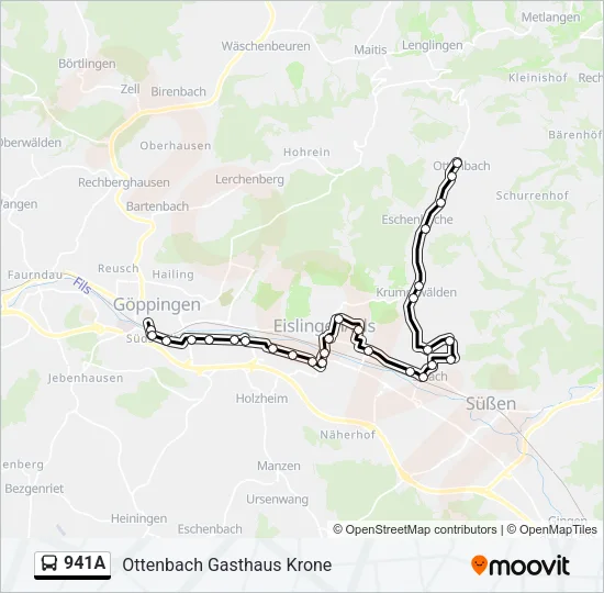 941A Bus Line Map