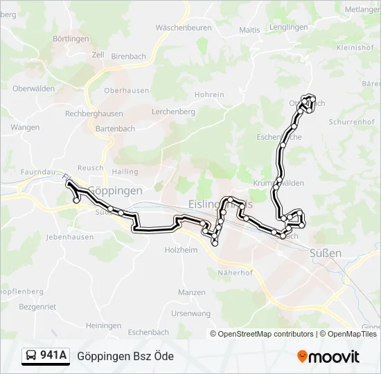 941A Bus Line Map