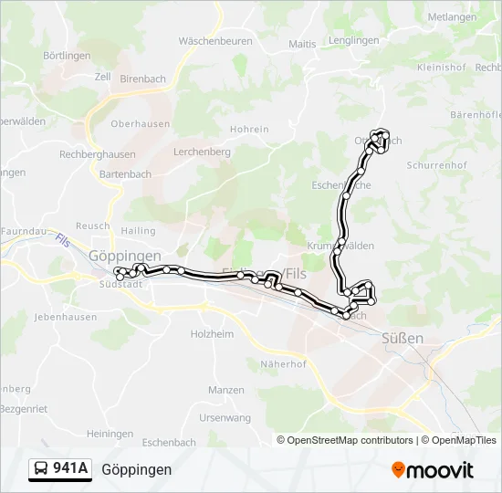 941A Bus Line Map