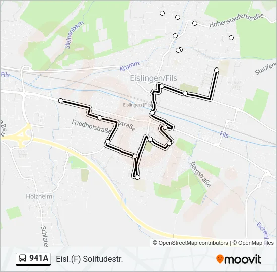 941A Bus Line Map