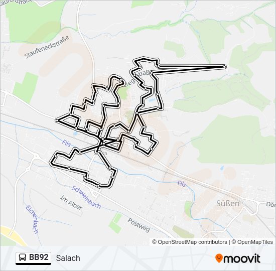 BB92 Bus Line Map