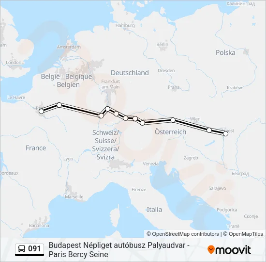 091 Bus Line Map
