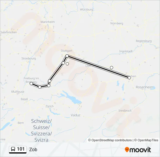 101 Bus Line Map