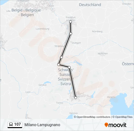 107 Bus Line Map