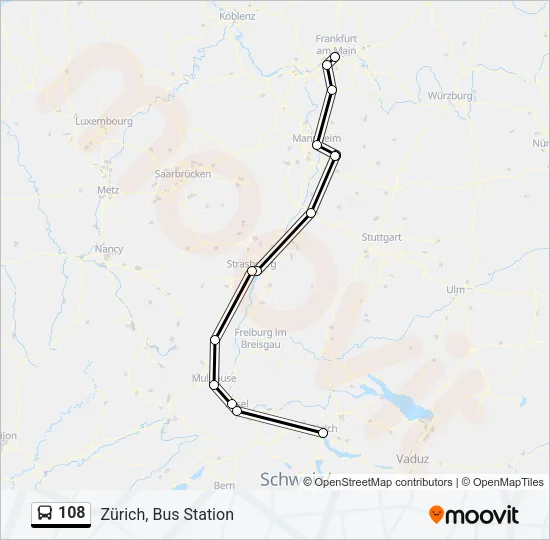 108 Bus Line Map
