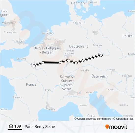 109 Bus Line Map