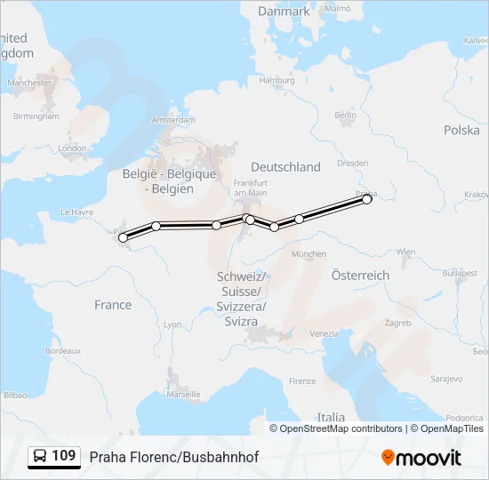 109 Bus Line Map