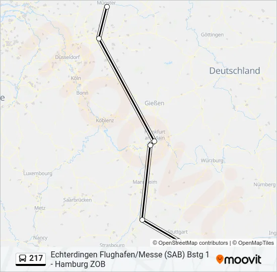 217 Bus Line Map