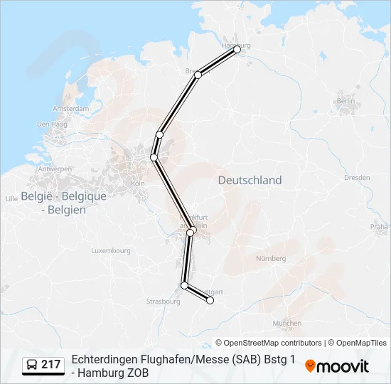 217 Bus Line Map