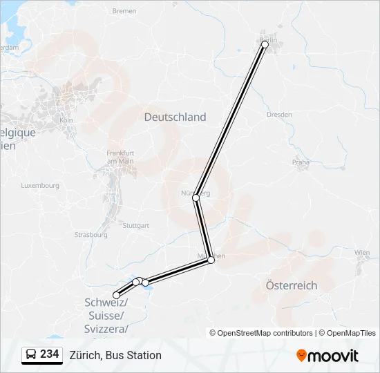 234 Bus Line Map