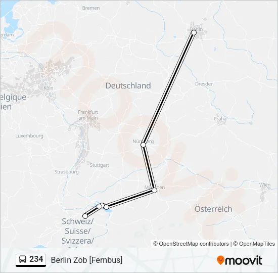 234 Bus Line Map