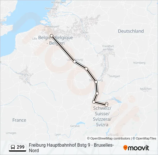 299 Bus Line Map