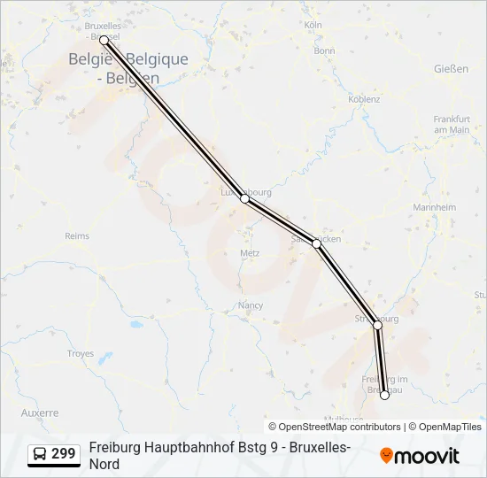 299 Bus Line Map
