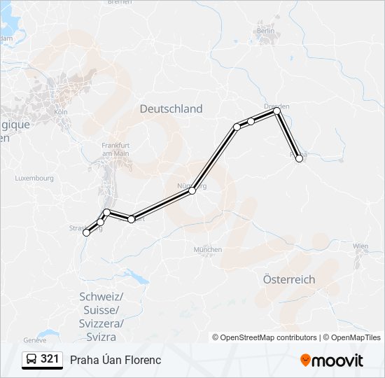 Автобус 321: карта маршрута