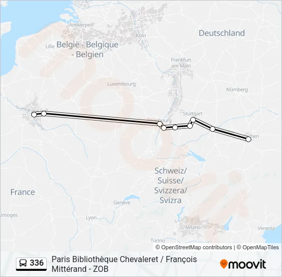 336 Bus Line Map