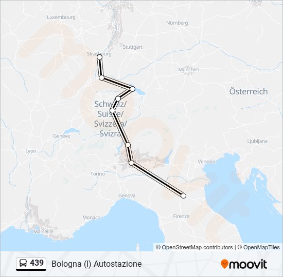 439 bus Line Map