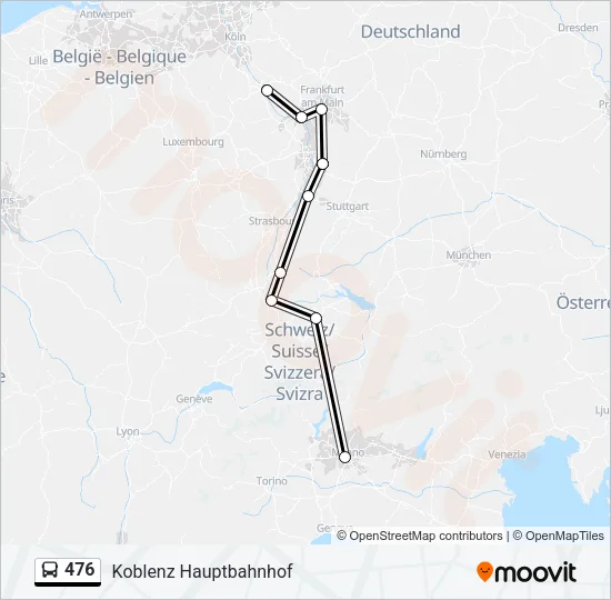 476 Bus Line Map