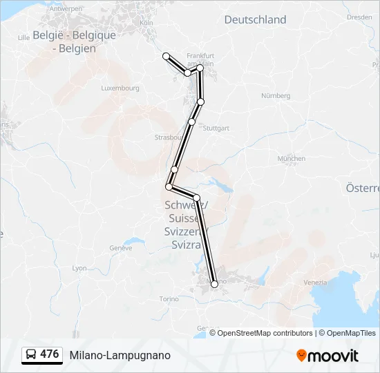 476 Bus Line Map