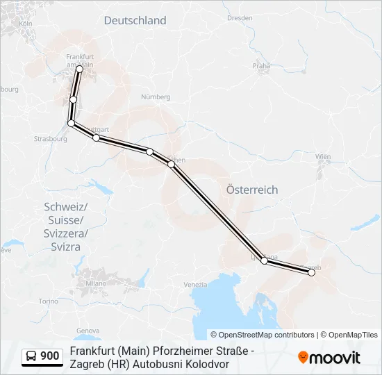 900 Bus Line Map