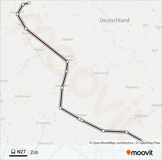 Автобус N27: карта маршрута