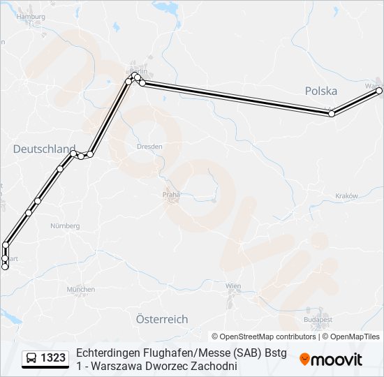 Автобус 1323: карта маршрута