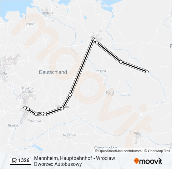 Автобус 1326: карта маршрута