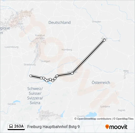 263A Bus Line Map