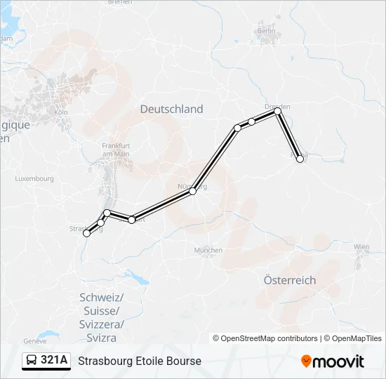 321A Bus Line Map