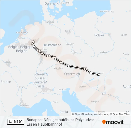 N161 Bus Line Map