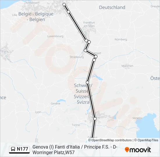 N177 Bus Line Map