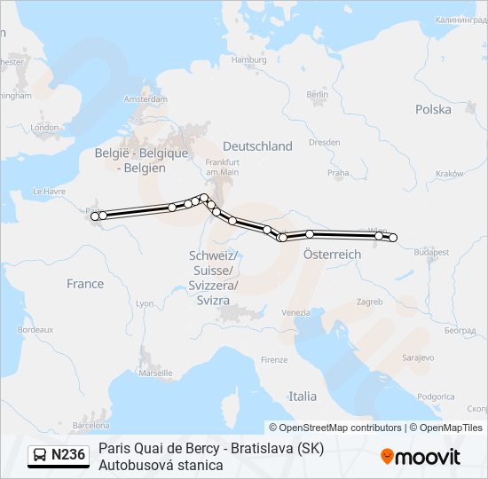 N236 bus Line Map