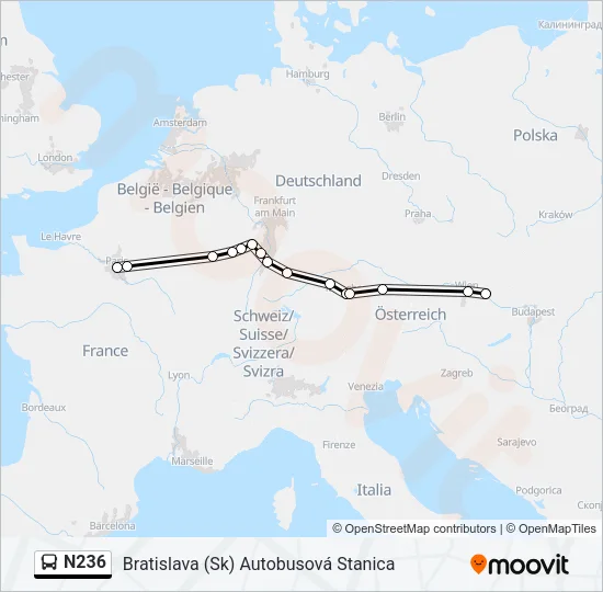 N236 Bus Line Map