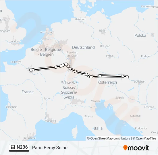 N236 Bus Line Map