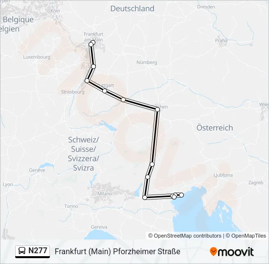 N277 Bus Line Map