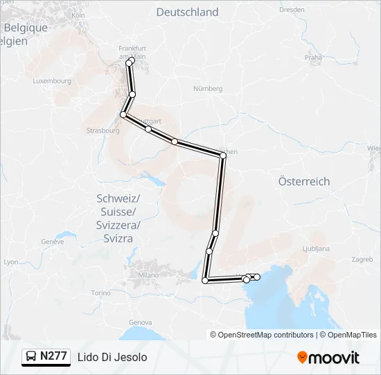 N277 Bus Line Map
