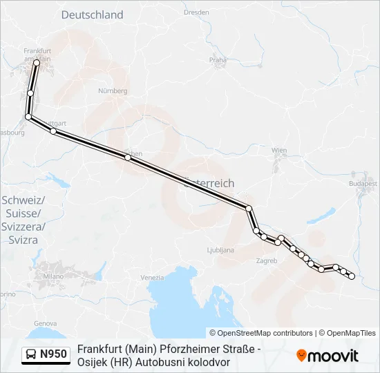 N950 Bus Line Map