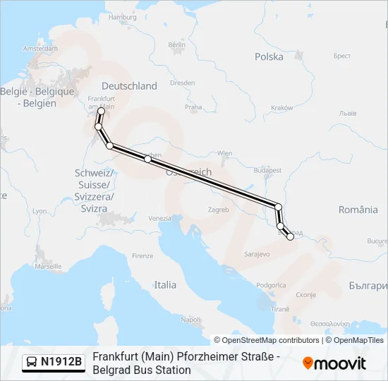 N1912B Bus Line Map